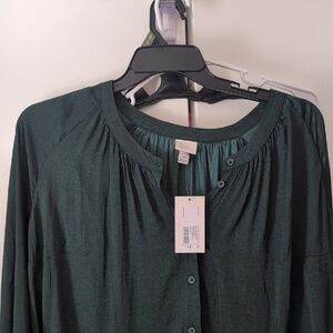 a new day Dark Green Blouse